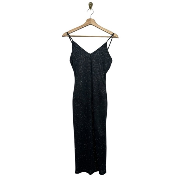 NWT REVOLVE SUPERDOWN Justene Sheer Glitter Dress Grey S - Picture 6 of 11